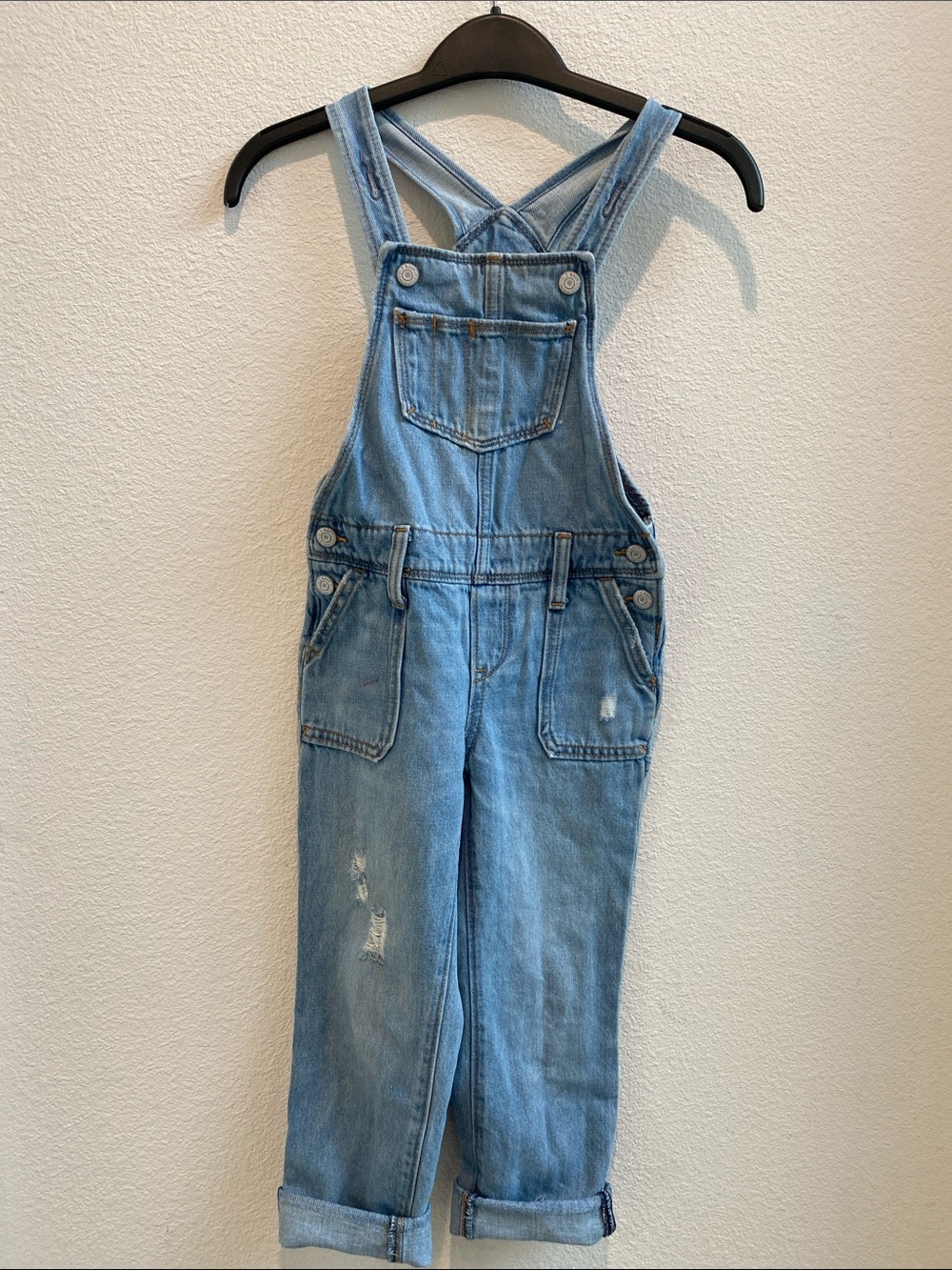 Denim rustic look overalls